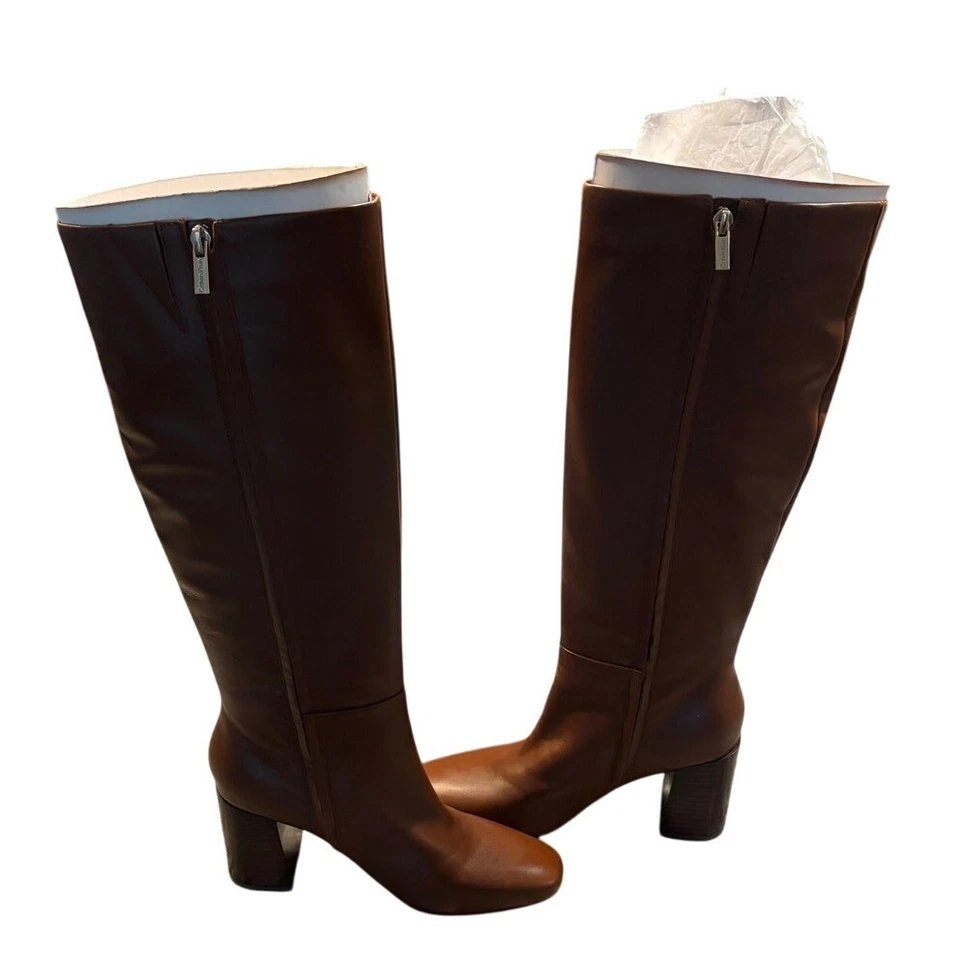 Botas de cuero marrón hasta la rodilla Calvin Klein Arista - talla 6,5 Foto 3 de 4