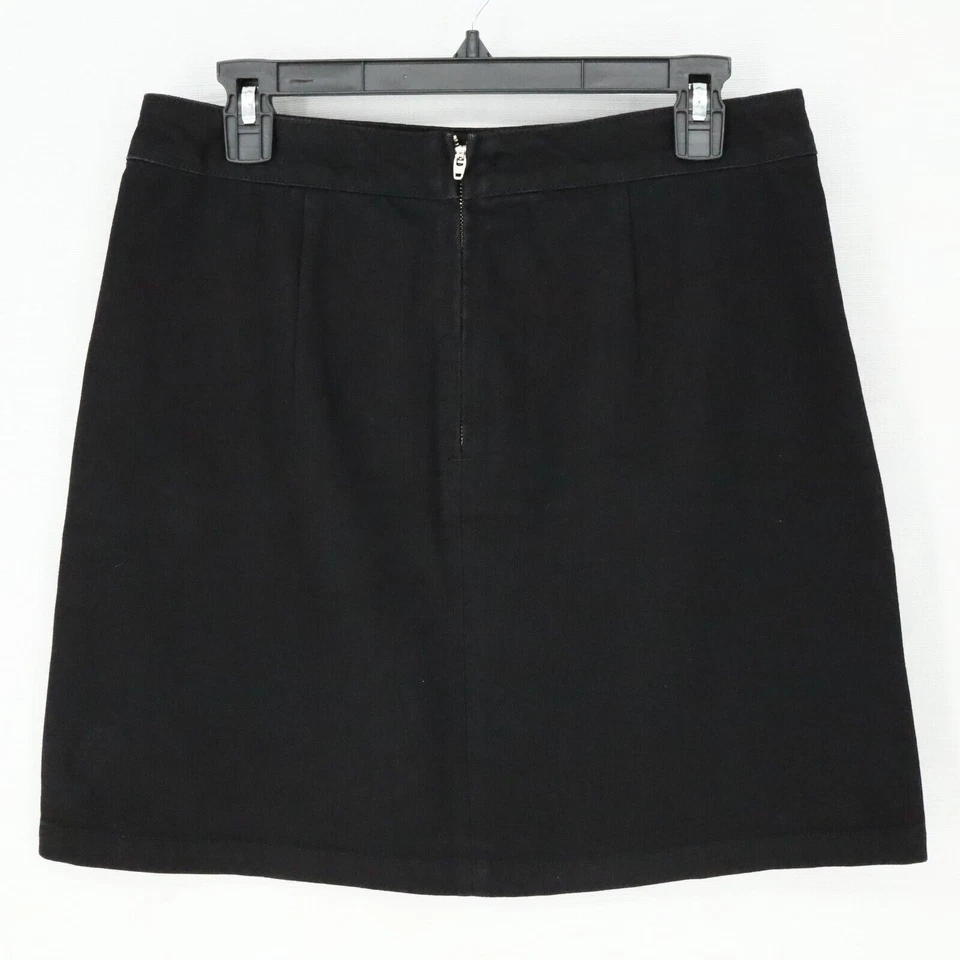 Falda Warehouse Mujer 8 EE. UU. 12 Reino Unido Negro Algodón Denim Línea A Hasta la Rodilla Bolsillos Foto 2 de 4