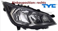 TYC 20-17663-06-2 Hauptscheinwerfer Rechts Scheinwerfer Frontscheinwerfer