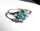 Vintage Beautiful Ring Blue stone Sterling Silver 925 Women's Jewelry size 4.5