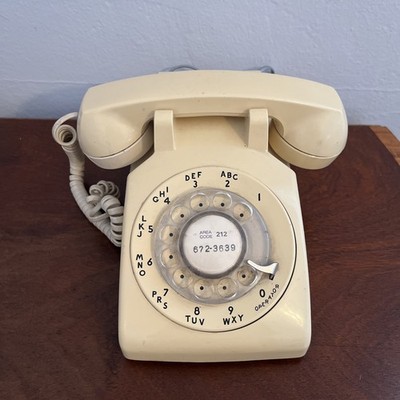 Vintage Bell System Western Electric Model 500 Beige Rotary Dial Telephone Works