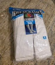 VTG Fruit of the Loom Mens 6-12 Soft Cotton Over The Calf Tube Socks 6 Pack USA