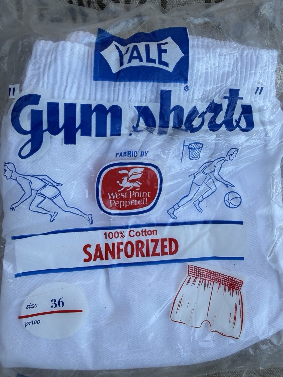VTG 50s 60s Yale Pepperell Sanforized Cotton Gym Shorts NOS Size 36 View 2