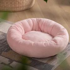 KASENTEX Round Donut Pet Bed for Medium Dogs, Pink, 27x27 Inches