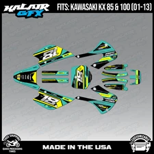 Kalair GFX Graphics Kit for  Kawasaki KX85 KX100 (2001-2013)  Warrior-Teal