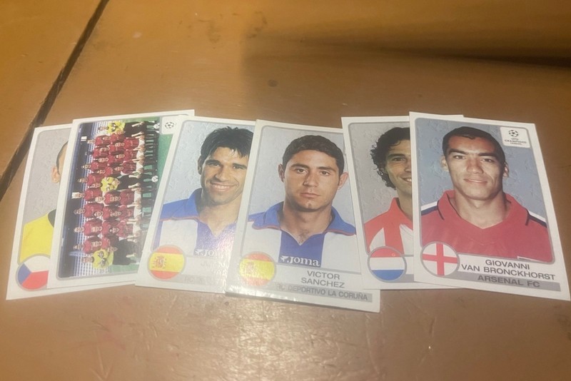 Panini Champions league 2001/2002 Lot Of Rare Numbers, 6 Stickers