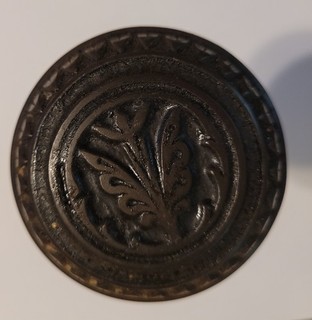 1890 Victorian Lotus Design Door Knob Set made by Briton Graham & Mathes