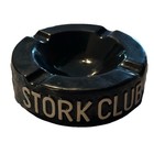 Vintage STORK CLUB Ceramic Ashtray Glossy Black & Raised White Iconic NYC Club — photo 6