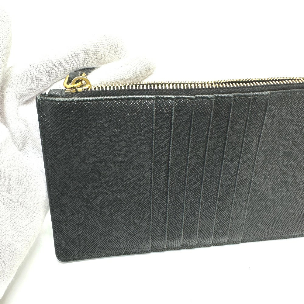 Prada Triangle Document Holder Card Case Black Sa… - image 11