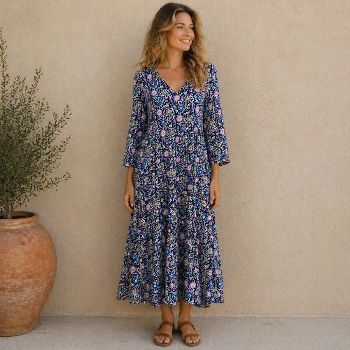 empire waist chiffon maxi dress Ever-Pretty Plus Size V-Neck Chiffon Empire Waist Formal Evening Gown with Long Sleeves