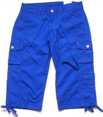 Arizona Jeans Crop Cargo Pants Size 5 Women s Royal Blue Straight Leg (30X16)