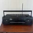 Vintage Hitachi TRK-W350H Boombox Radio Double Cassette Player Recorder WORKS!