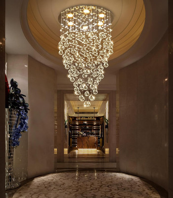 D20'' X H36'' Modern Glam Chandelier Crystal Chandelier for Entryway Raindrop Ch