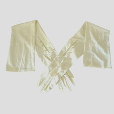 vintage van raalte white nylon opera length gloves with three pearl buttons 