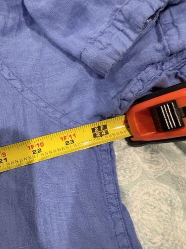Camicia uomo Robert Graham vestibilità classica lino bottoni manica corta blu taglia XL - Foto 5 di 5