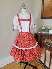 Vintage 1950s Floral Square Dance Dress Fit Flare Malco Modes Partners Please XL