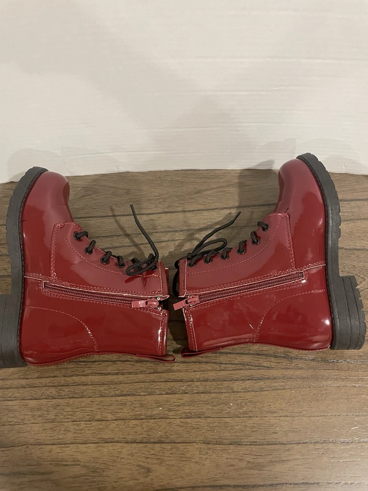 Lucky Top 靴子 1 码女孩青少年皮革拉链 — 第 4/4 张图片