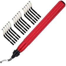 Premium Deburring Tool with 15 Pcs High Speed Steel Swivel Blades, Deburring Too