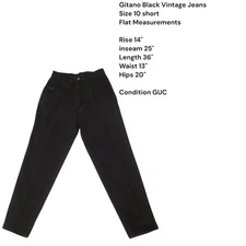 Vintage Gitano Jeans Black Size 10 Mom Jeans Tapered