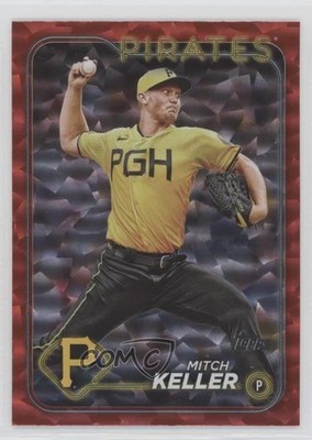 2024 Topps Series 1 Red Crackle Foil 75/199 Mitch Keller #230 0e2x
