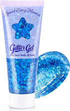 Blue Body Glitter Gel for Face, Body and Hair, 50ml