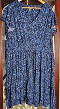 New Terra Sky Womens Plus Size Mini Dress Flutter Sleeve Brown or Blue-Choice