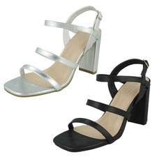 Ladies Spot On Strappy High Heel Sandal F1R2043