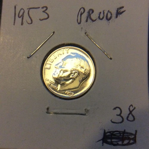 1953 PROOF ROOSEVELT DIME SILVER  NICE COIN A-35 FREE SHIPPING