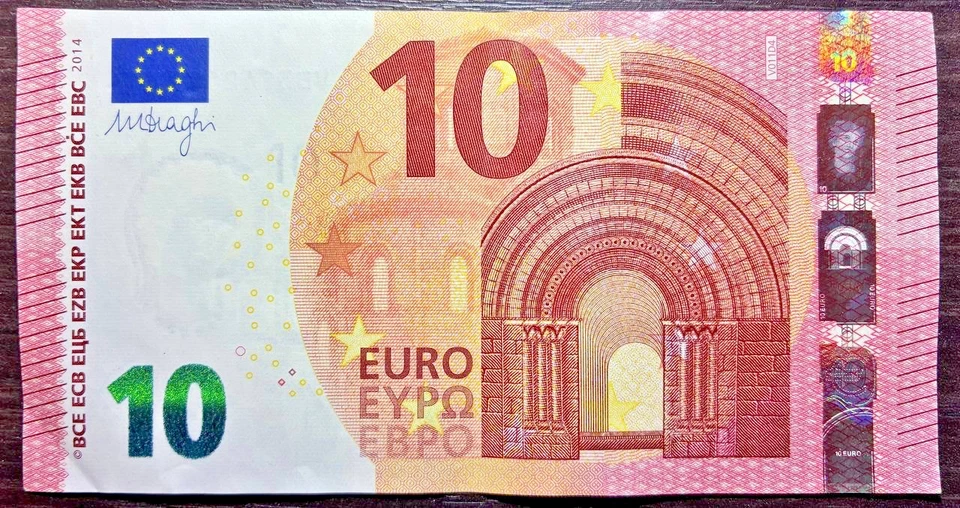 RARE €10 Euro Banknote SOLID 77777 REPEATER Draghi VB Spain UNC 177777 - Image 3 of 4
