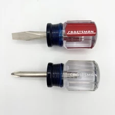 2pc NOS Craftsman USA Stubby Screwdriver Set, WF 4118 Phillips & 4151 Flat Tip