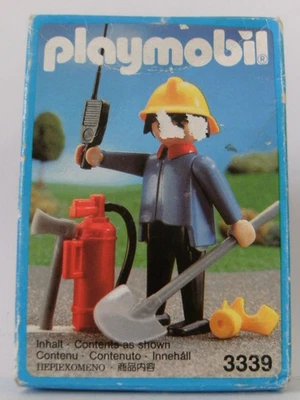 Playmobil Feuerwehrmann 3339 von 1991 Neu & OVP Feuerwehr Feuerlöscher - Bild 1 von 3