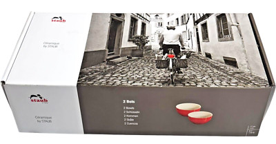 Staub Ceramic Large Universal Bowls 6.5'' - Set of 2 - Red - Brand NEW