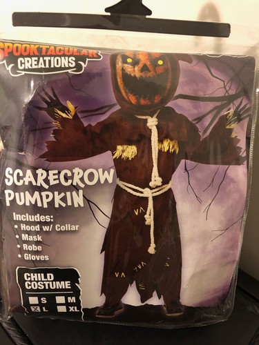 Spooktacular Creations Child Scarecrow Pumpkin Costume - Size L