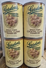 Gordon's Chesapeake Classics 15 oz Whole Ocean Cocktail Clams Free Ship 4 pack