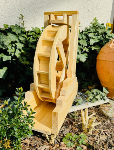 DARLUX Garten-Deko Holz Wasserrad XL,Wasserspiel, Wassermühle, Kaskade, H 59 cm - Bild 7 von 9
