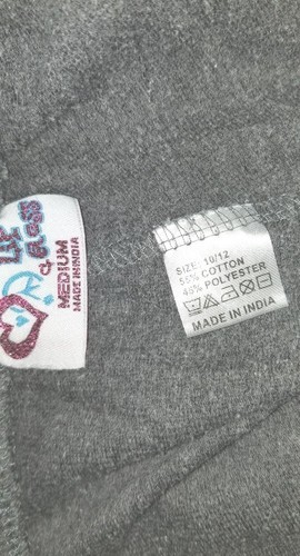 ComfyN Cute Girl's LIP GLOSS Size M Sweat Pants PEACE Graphics Sequins Leg Gray - Picture 8 of 11