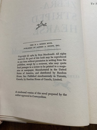 The Zebra-Striped Hearse by Ross MacDonald 1962 Hardcover DJ BCE Ex-Library - Picture 6 of 10