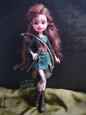 Ooak Monster High Custom Puppe Batsy Claro Sylvain Elf, Elf des Waldes und Hunne