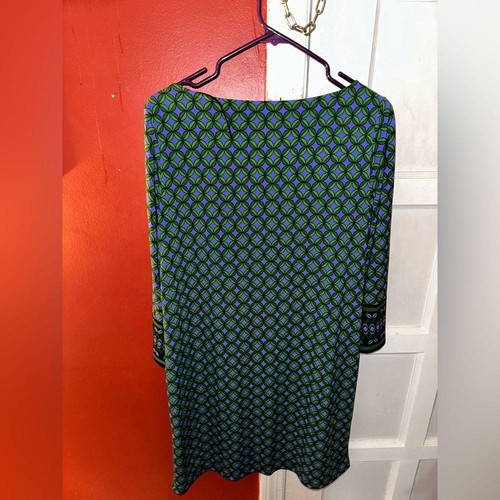Maggy London Size 10 Woman's Green Purple Black Shift Career Work Holiday Dress - Picture 7 of 10