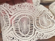 vintage lace cotton 4.5" trim 1yd cream made in USA