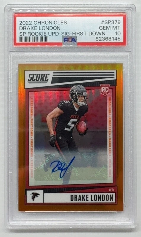 Drake London Panini Chronicles Score Premium Rookies Update #SP379 Signature-First Down