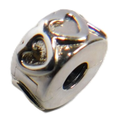 Authentic Pandora, Row of Hearts Ciip, #791978, Silver | eBay