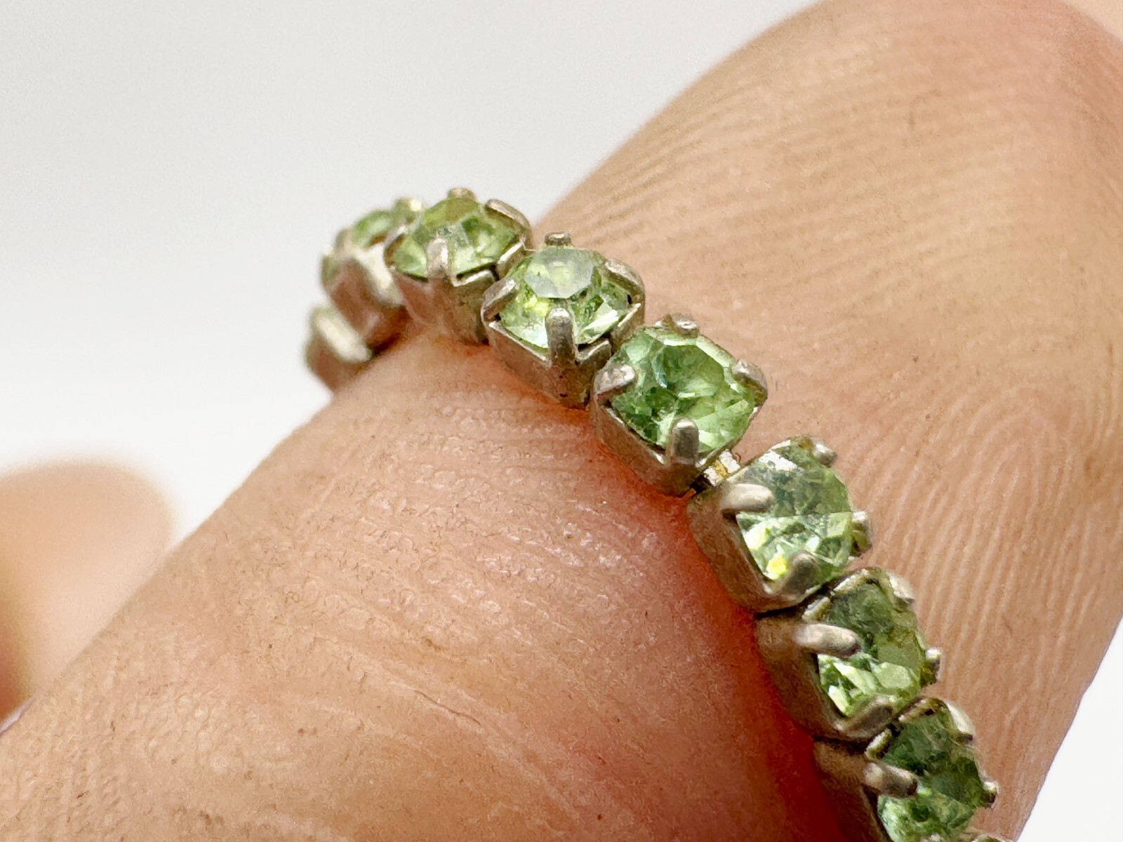 VINTAGE SOLID STERLING SILVER EXPANDABLE PERIDOT … - image 3