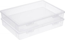 Clear Plastic Storage Box with Flap Lid, Multipurpose Craft Organizers and Stora