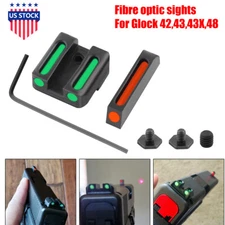 Red Front & Green Rear Fiber Optics Sight Fits Glock 42/43/43X/48 Handgun