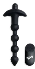 Bang! Vibrating Anal Beads Black - Silicone Anal Butt Plug Vibe w Remote