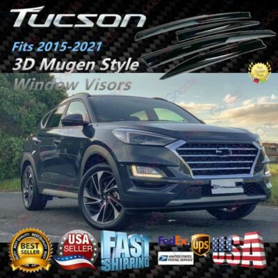 Window Visor Vent Rain Sun Guards Shade Deflector For 2016-2021 Hyundai Tucson