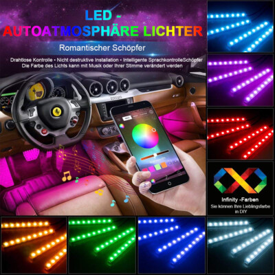 48 LED RGB Innenraumbeleuchtung Auto Ambiente Fußraumbeleuchtung mit Control