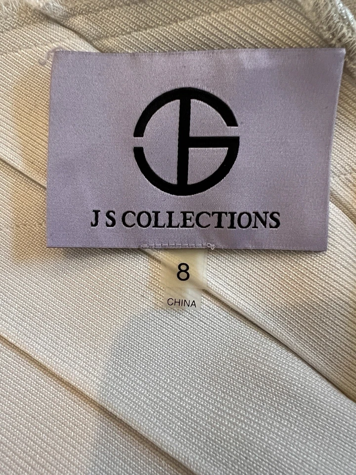 JS Collections Womens Silver Dress Bodycon Size 8 - Image 3 of 4