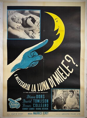 E' NECESSARIA LA LUNA DI MIELE?-Manifesto telato affiche orig.-2F-Diana Dors1953